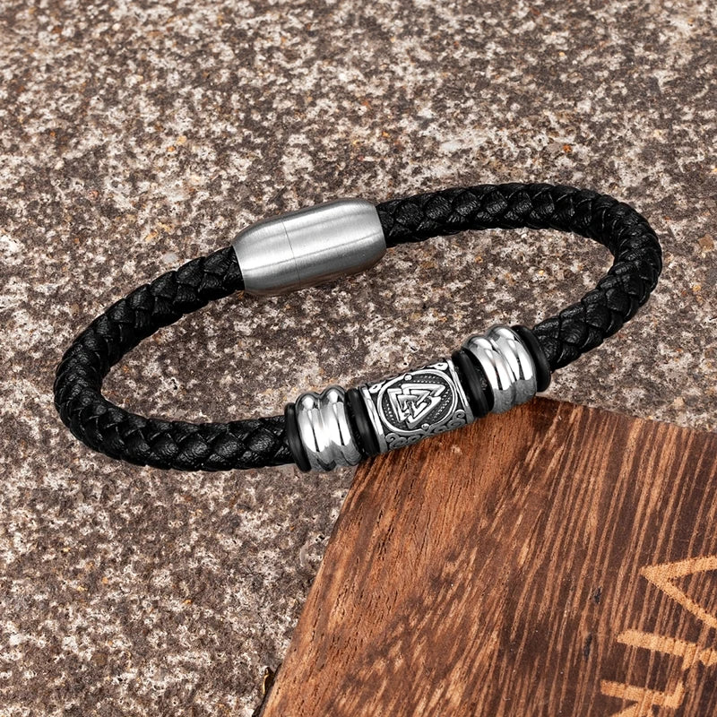 Norse Rider Leather Bracelet The Dragon Shop