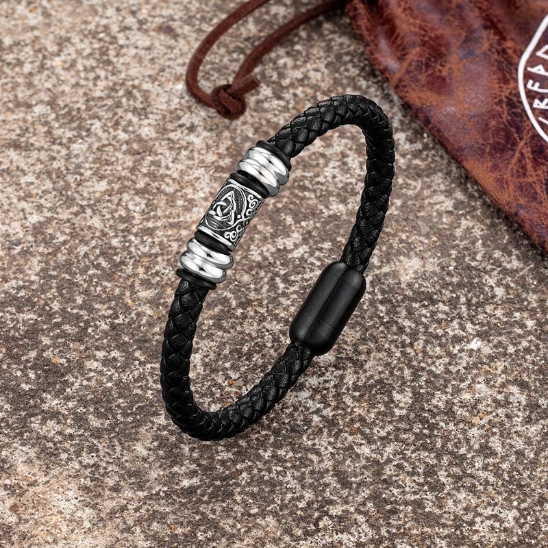 Norse Rider Leather Bracelet The Dragon Shop