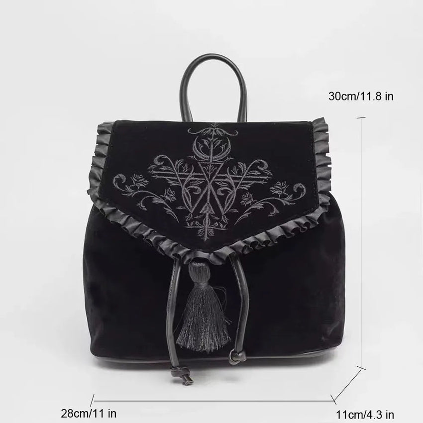 Dark Scarlett Velvet Handbag The Dragon Shop