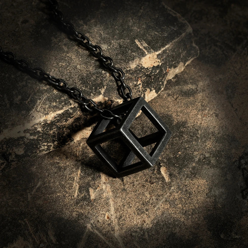 THE CUBE Stainless Steel Necklace The Dragon Shop