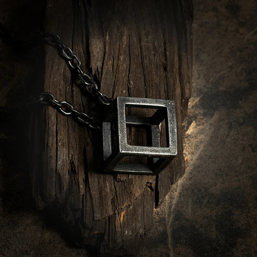 THE CUBE Stainless Steel Necklace The Dragon Shop