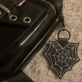 Spider's Heart Leather Keychain The Dragon Shop