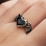 BLACKHEART Steel Ring - The Dragon Shop