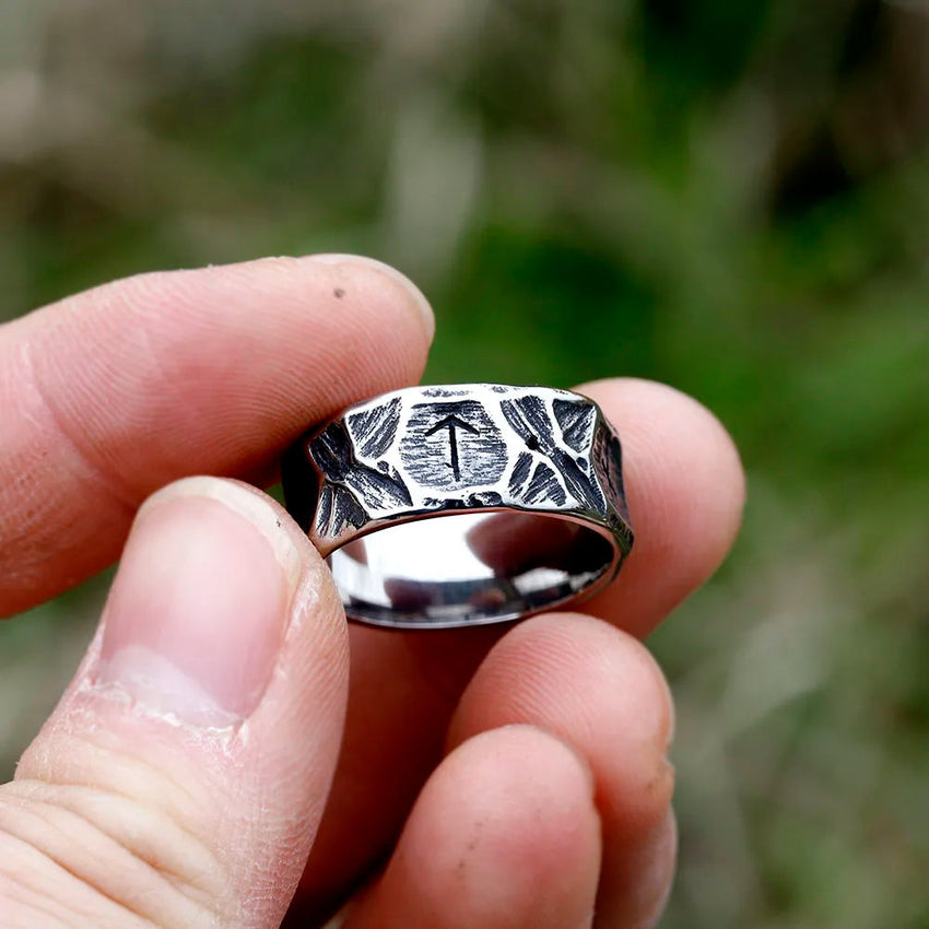 Nordic Rune Steel Ring - The Dragon Shop