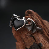 BLACKHEART Steel Ring - The Dragon Shop