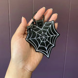 Spider's Heart Leather Keychain The Dragon Shop