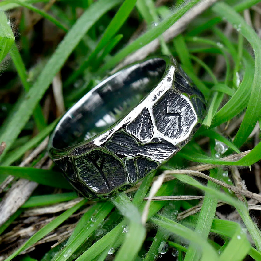 Nordic Rune Steel Ring - The Dragon Shop