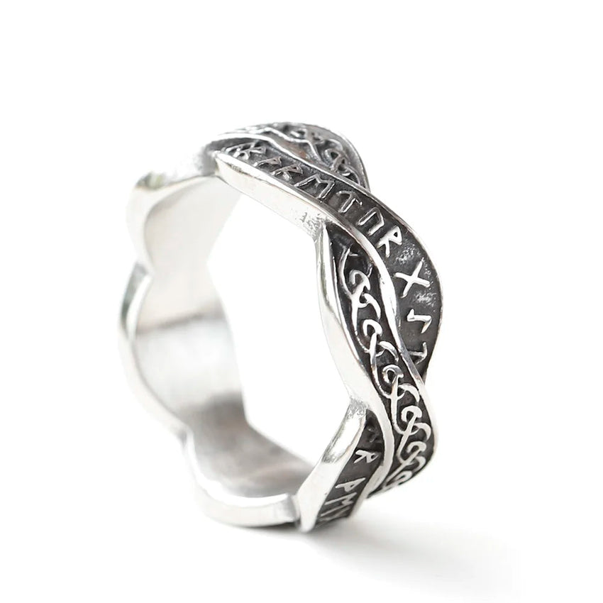 Runic Guardian Steel Ring - The Dragon Shop