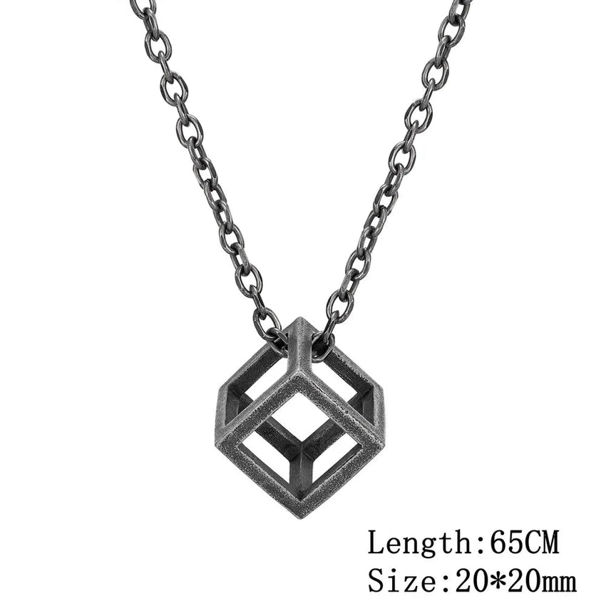 THE CUBE Stainless Steel Necklace The Dragon Shop