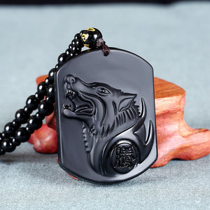 NIGHTWOLF Volcanic Obsidian Necklace The Dragon Shop